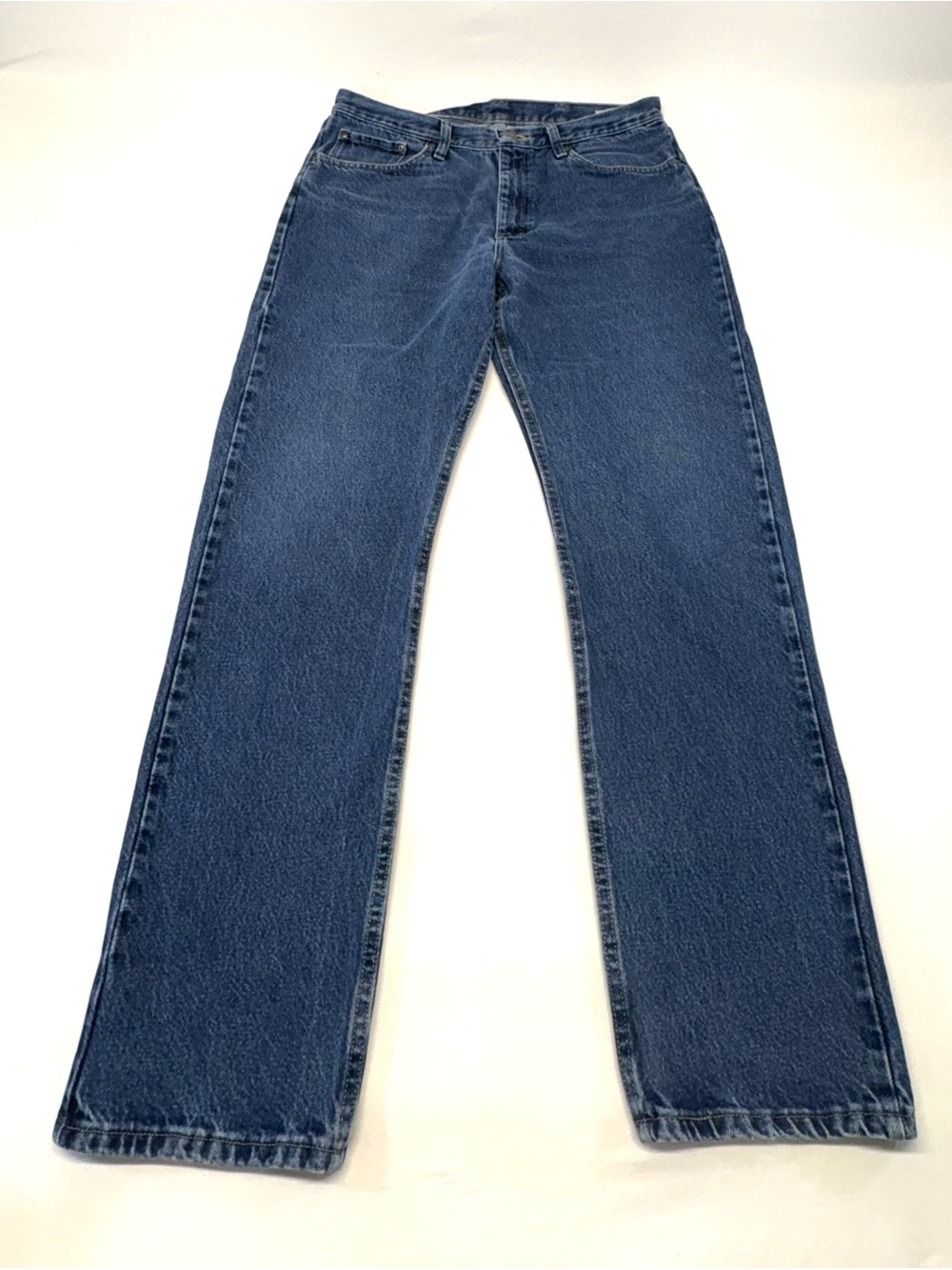 Wrangler Five Star Premium Denim Relaxed Fit Jeans 34x34 Distressed Cuffs